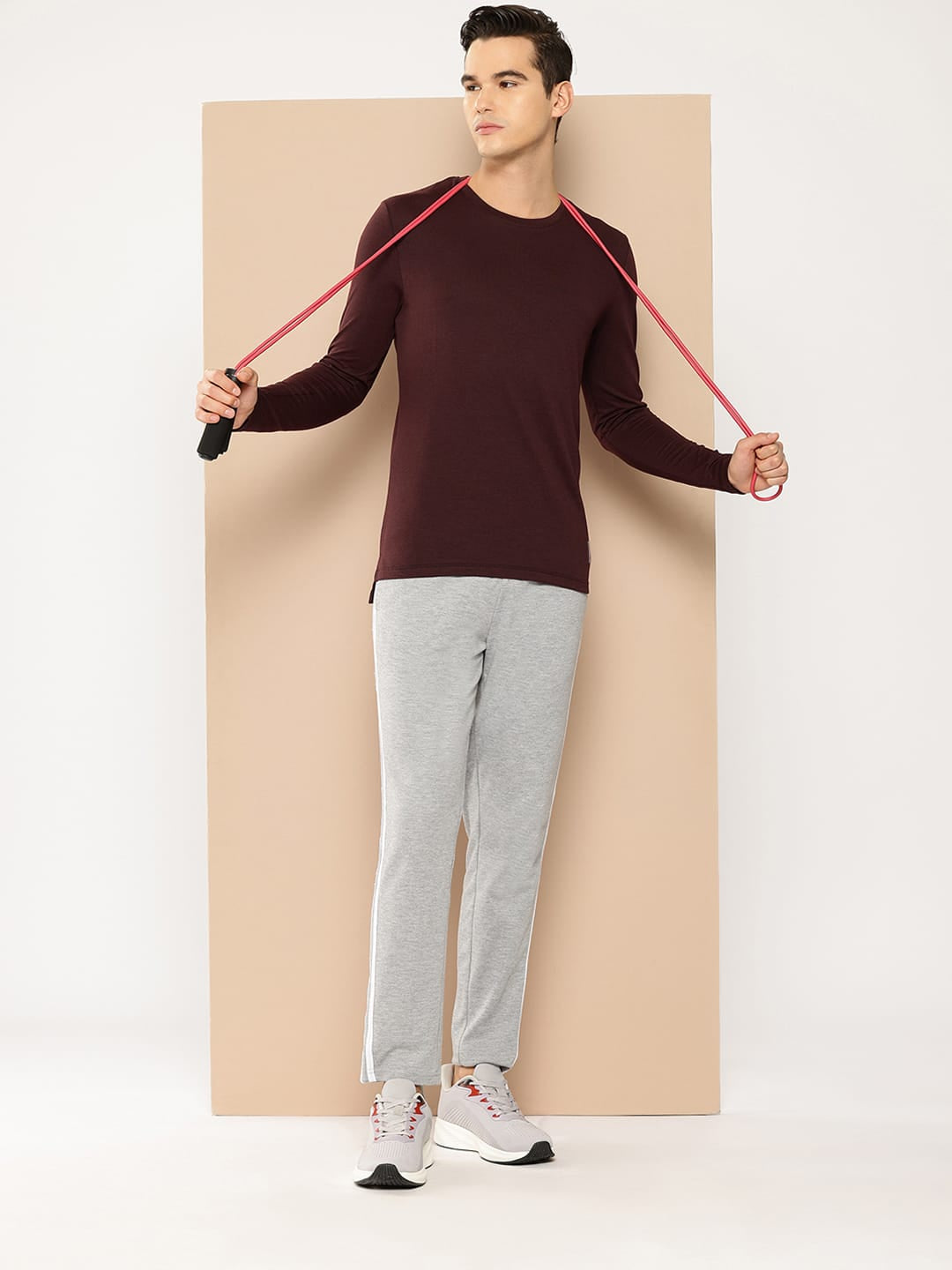 Alcis Men Maroon Inner Peace Men Yoga Tee