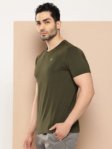 ALCIS MEN OLIVE IMPACT MESH TEE