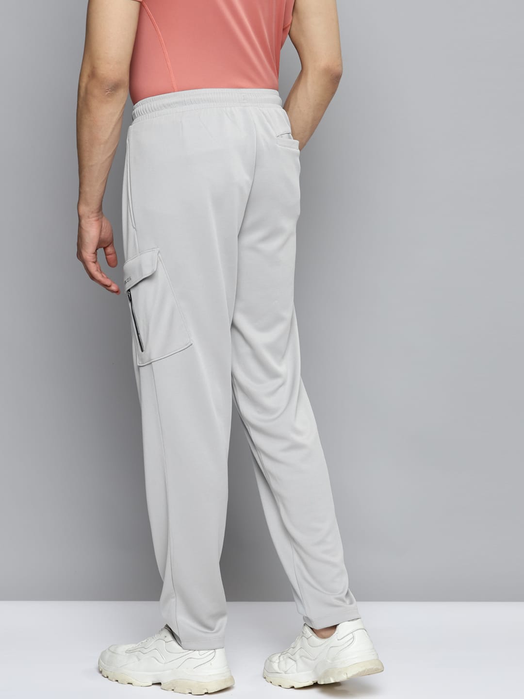 Alcis Men Grey Solid Slim Fit Mid-Rise Regular Track Pants
