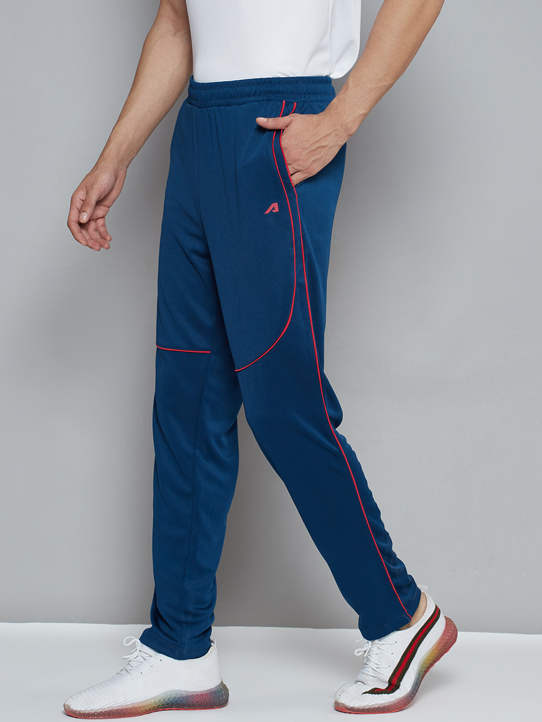 Alcis Men Navy Blue Solid Slim Fit Running Track Pants