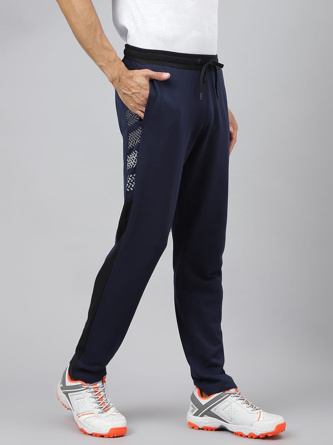 Alcis Men Graphic-Print Dress Blue Soft-Touch Athleisure Track Pants