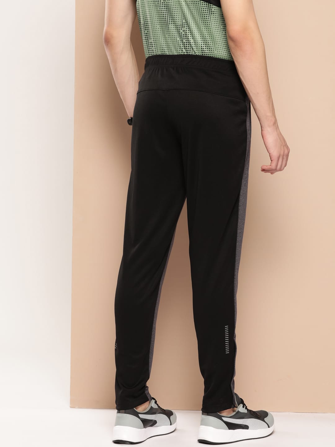 Alcis Men Grey Colourblocked Slim Fit Running Track Pants