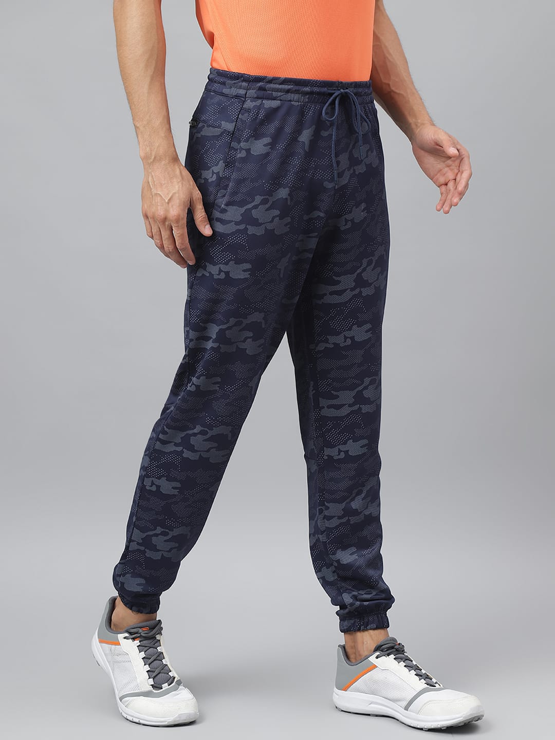 Alcis Men Navy Anti-Static Slim-Fit Training Track Pants
