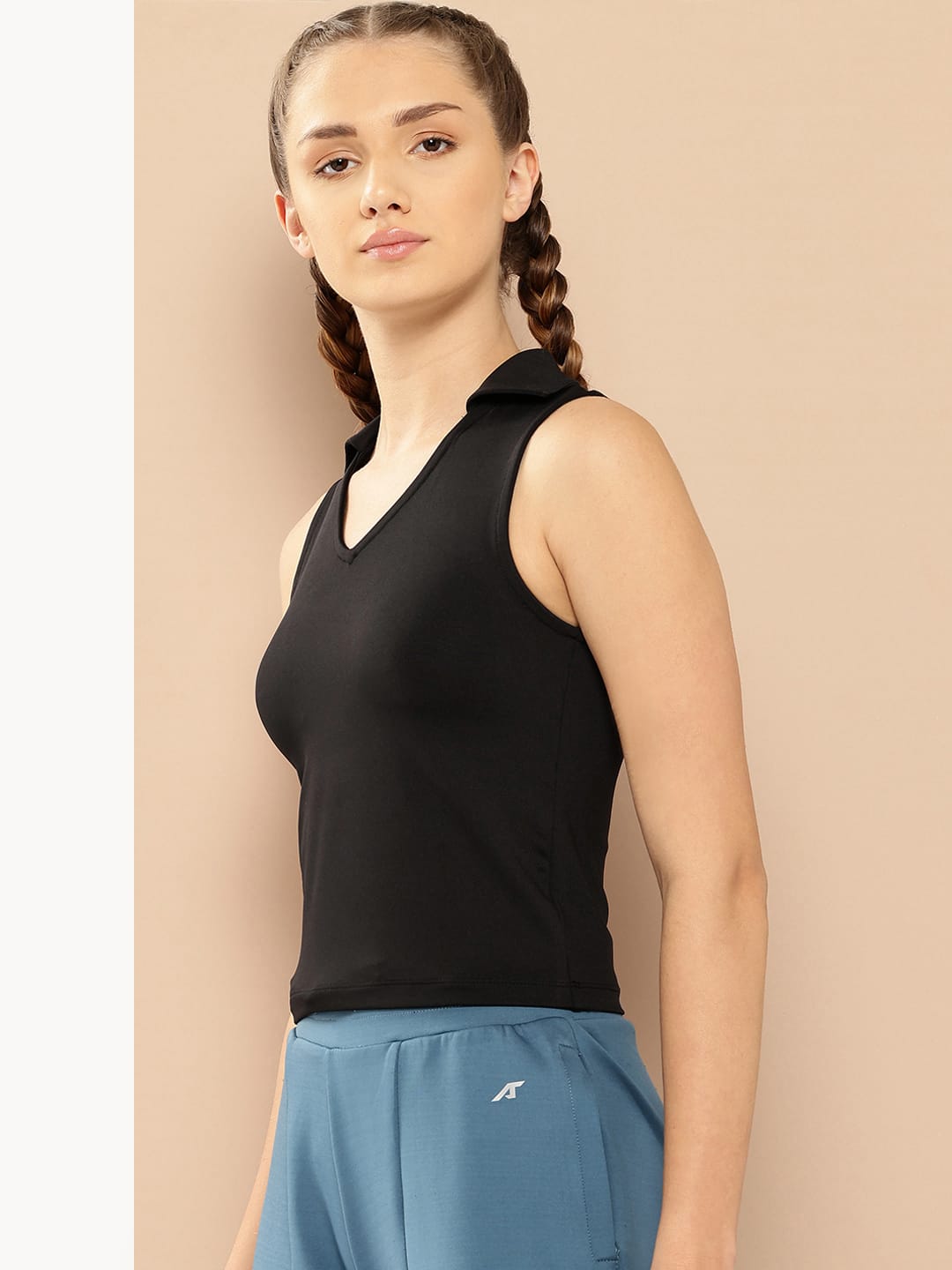 Athletic Allure Black Crop Top