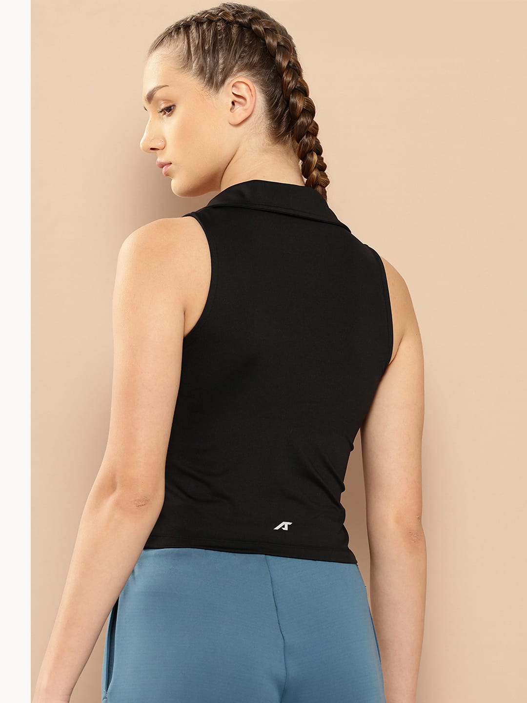 Athletic Allure Black Crop Top