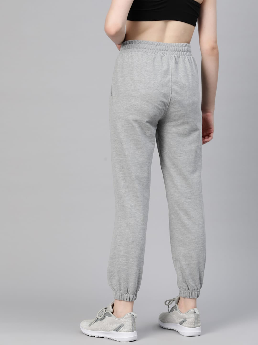 Alcis Women Grey Solid Regular-Fit Joggers