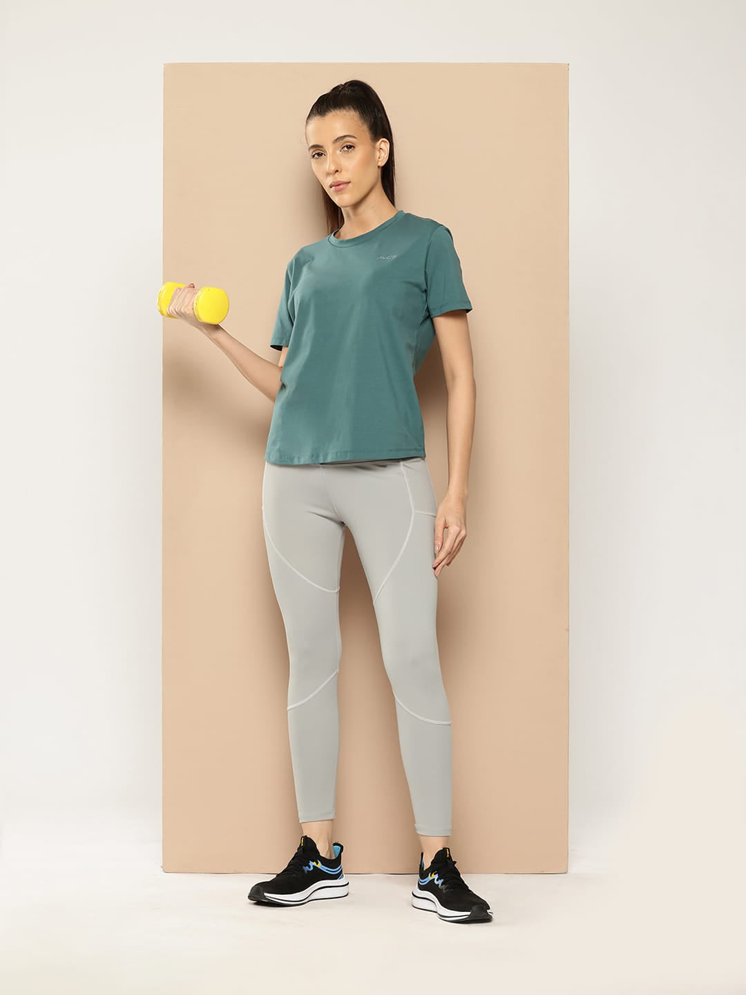 Women Cotton Lycra Tee Green