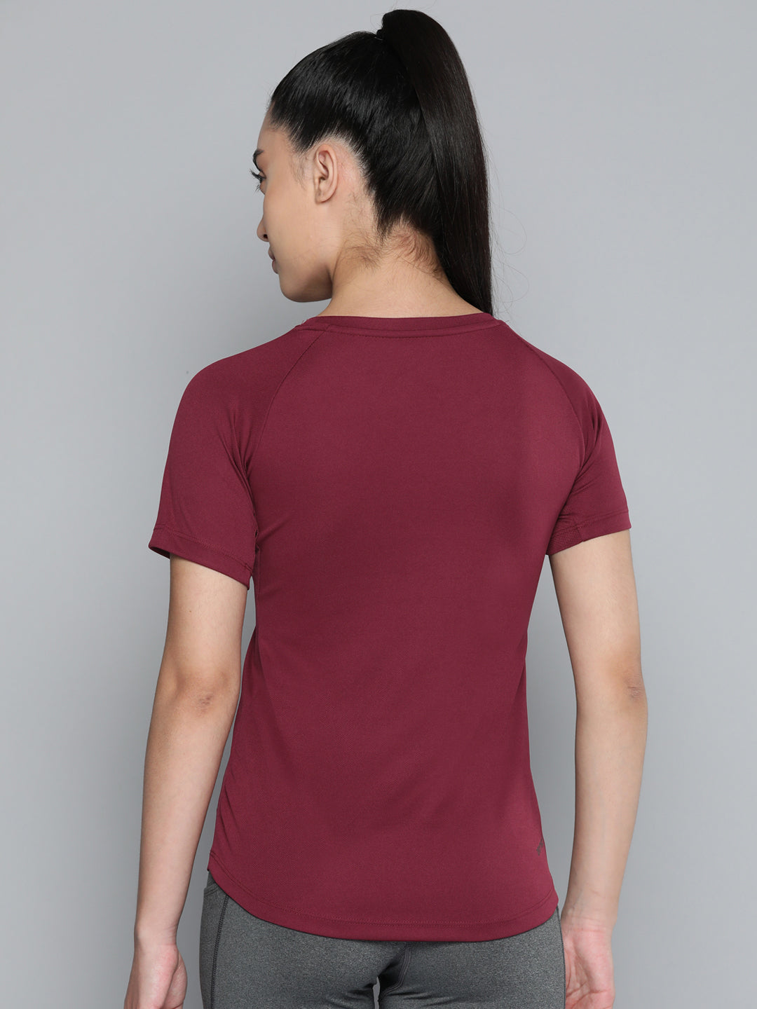 Alcis Women Red Anti Static Slim Fit Running T-shirt