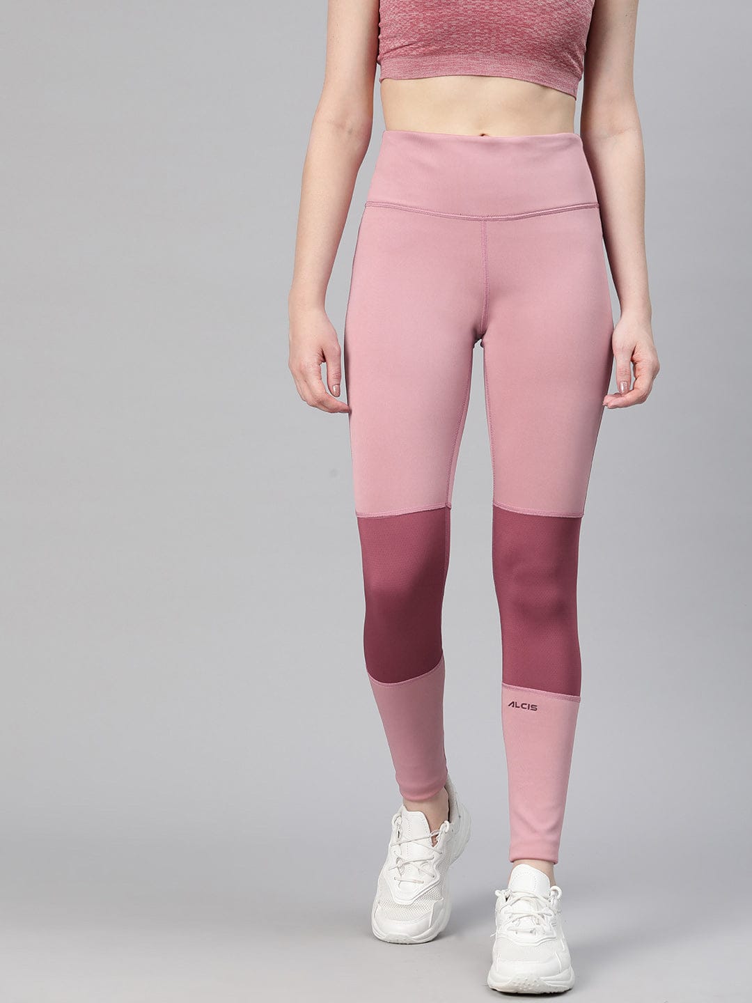 Alcis Women Colourblocked Ankle Length Training Tights