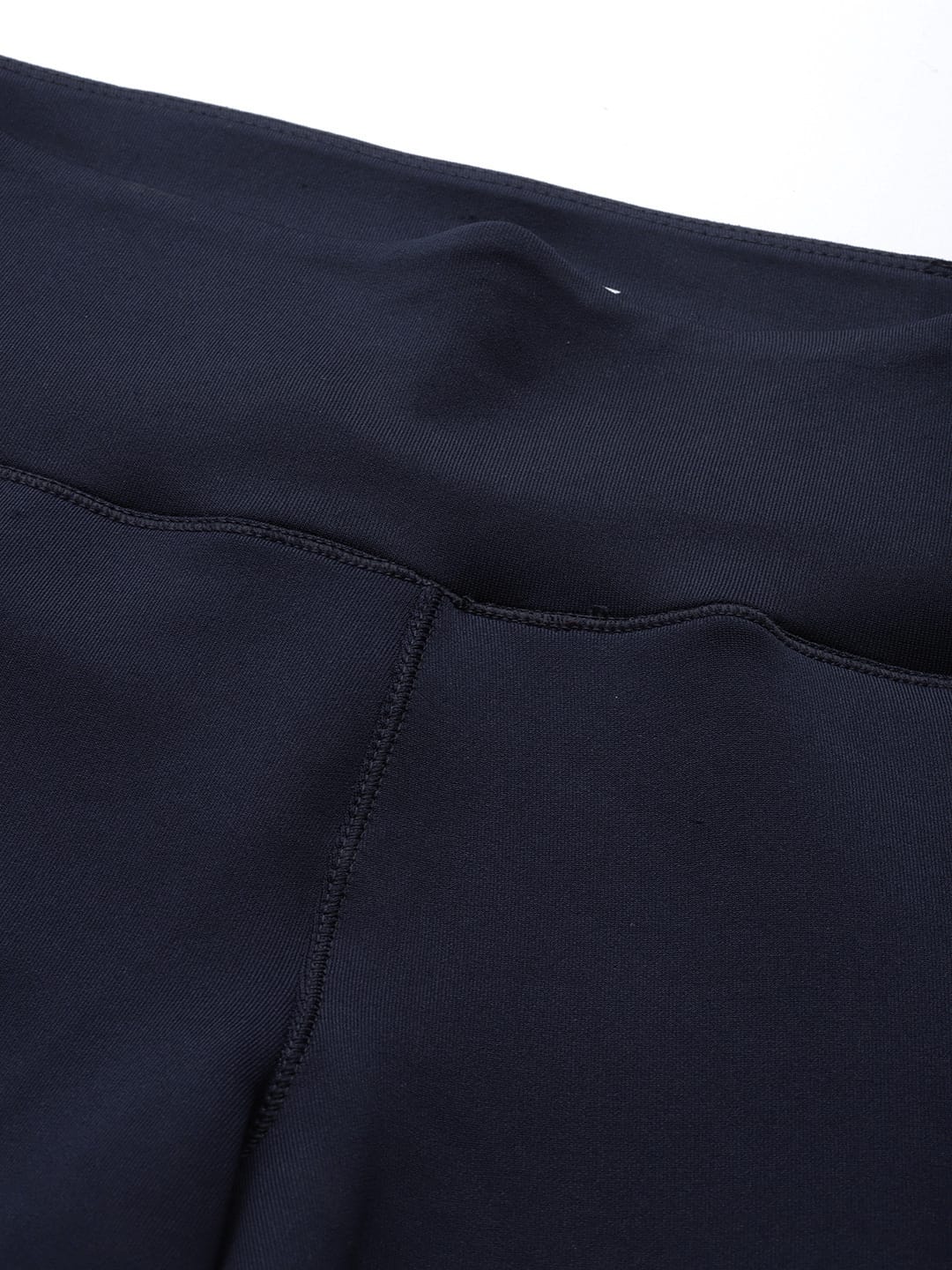 Alcis Women Navy Blue Mustard Yellow Colourblocked 7/8 Tights