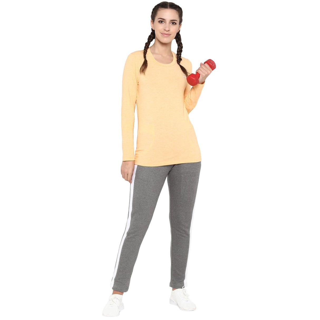 Alcis Women Orange Solid Round Neck T-shirt