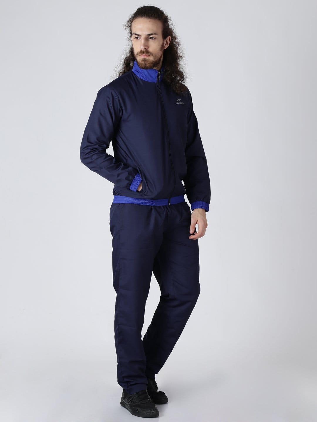 Alcis Mens Solid Navy Tracksuit-S-Navy Blue