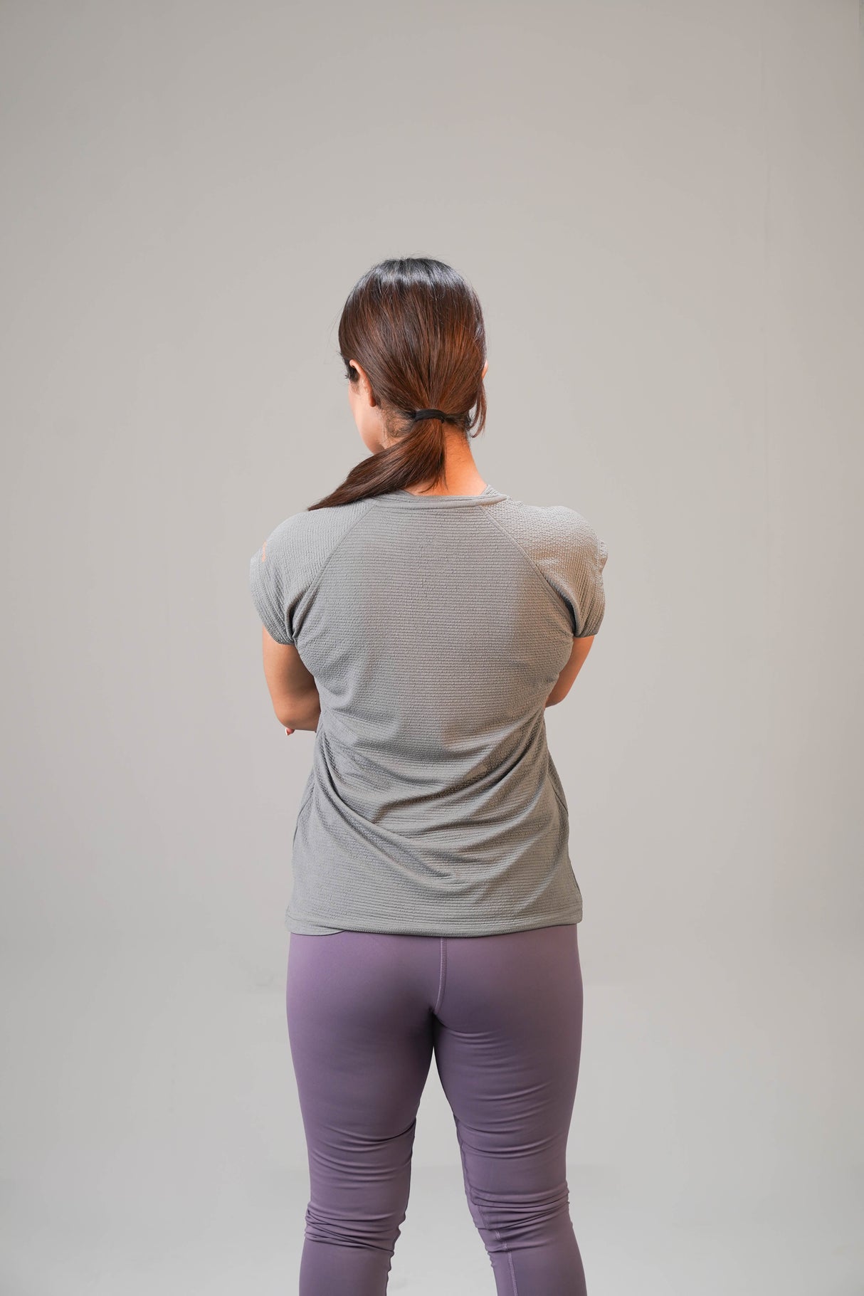 The Apex Contrast Jacquard Cap-Sleeve Tee