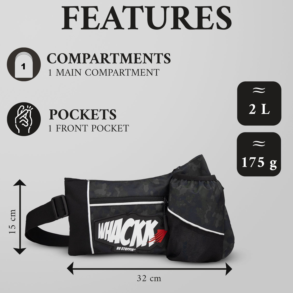 Alpine Wild Moss 2L Waist Bag / Marathon / Running / Fitness / trekking / hiking / camping / Lightweight Unisex