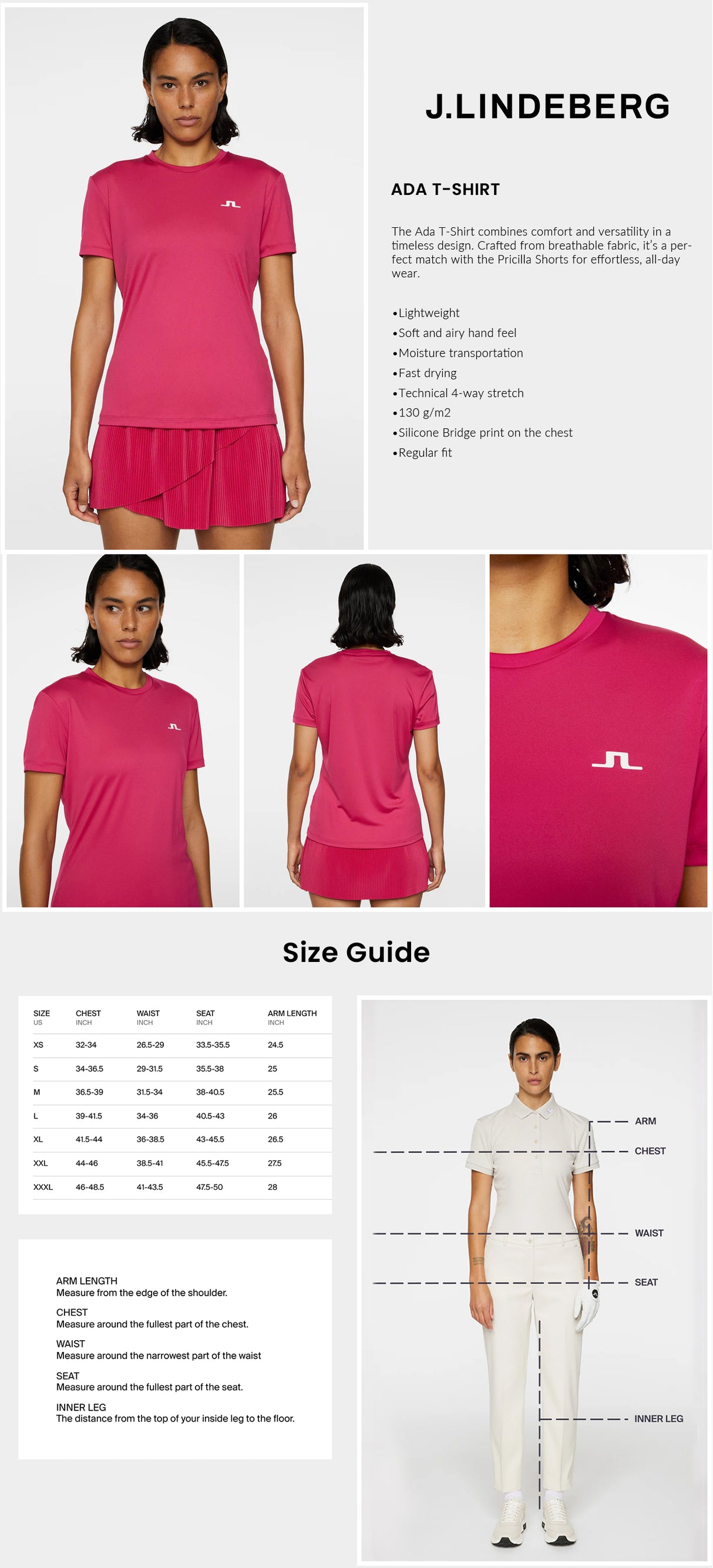 J Lindeberg Women’s Ada T-Shirt - Vivacious