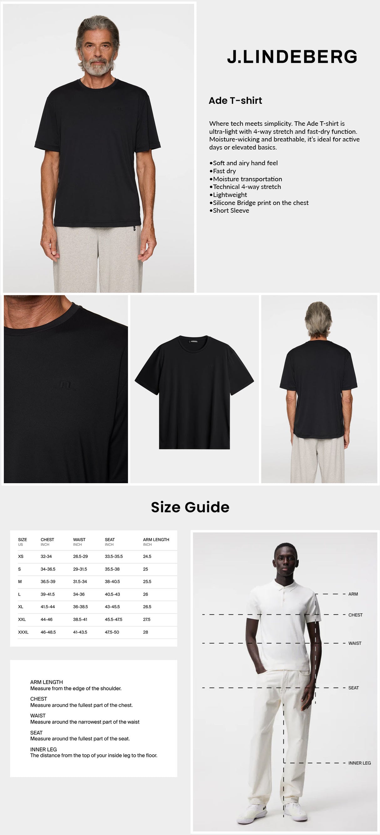 J Lindeberg Men's Ade T-shirt - Black