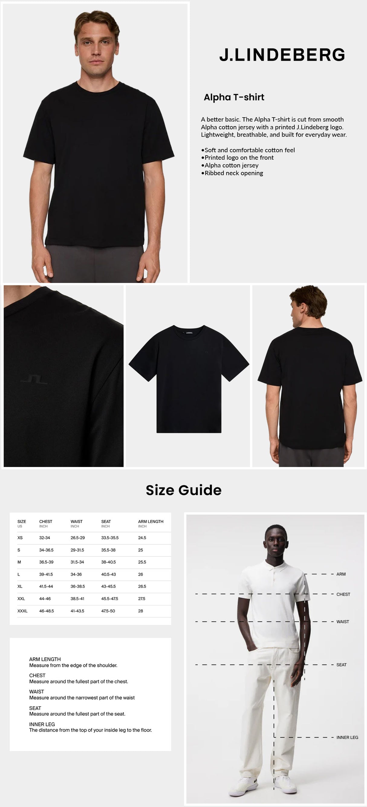 J Lindeberg Men's Alpha T-shirt - Black