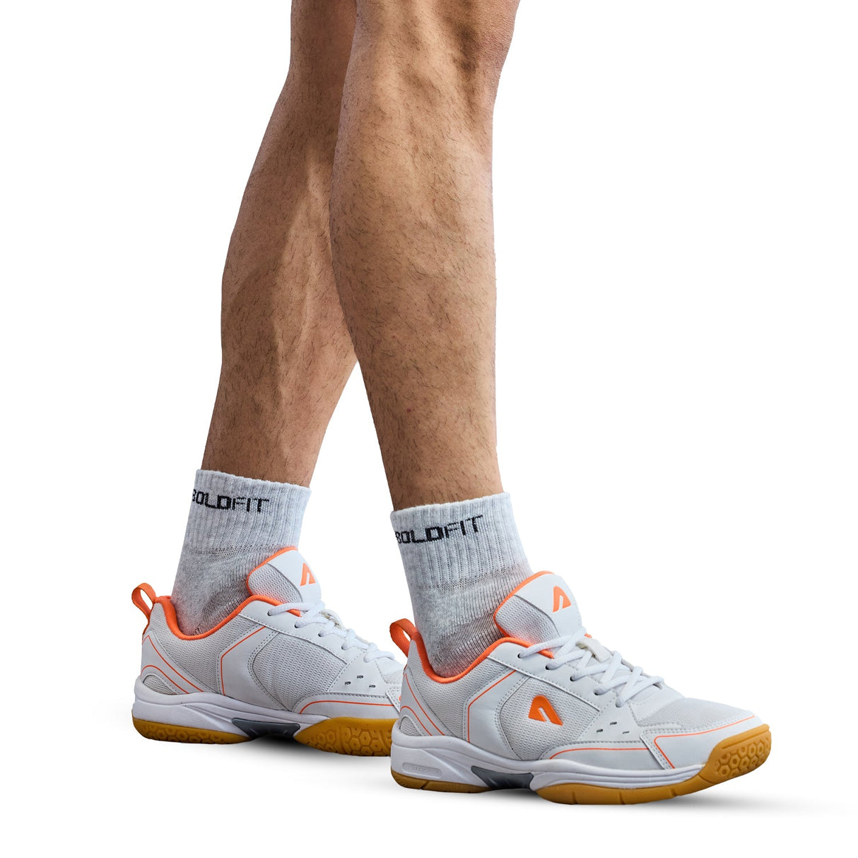 Archer Badminton Shoes - White/Orange