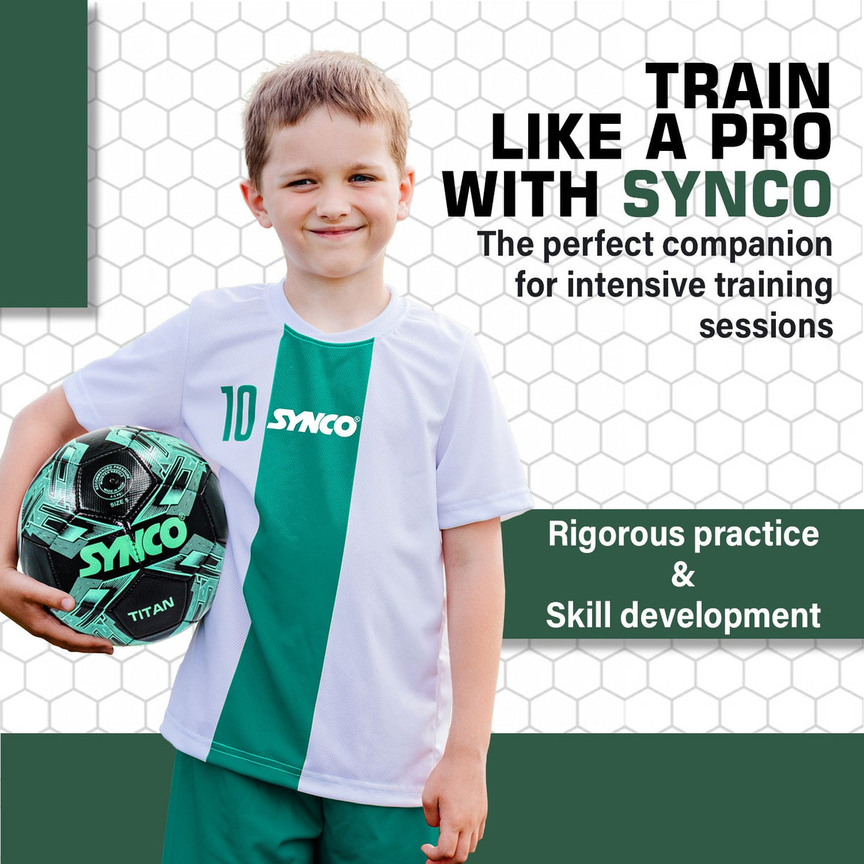 Synco Titan Football | Training Football | PVC Machine Stitched | Soccer Ball Size 5