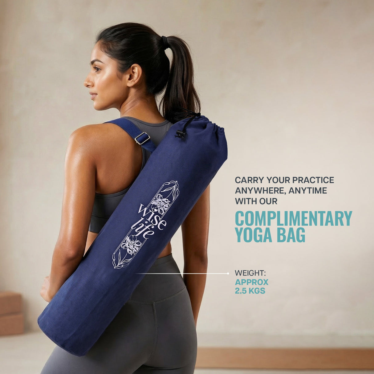 PU Printed & Natural Rubber Yoga Mat - 6mm, Deep Ocean