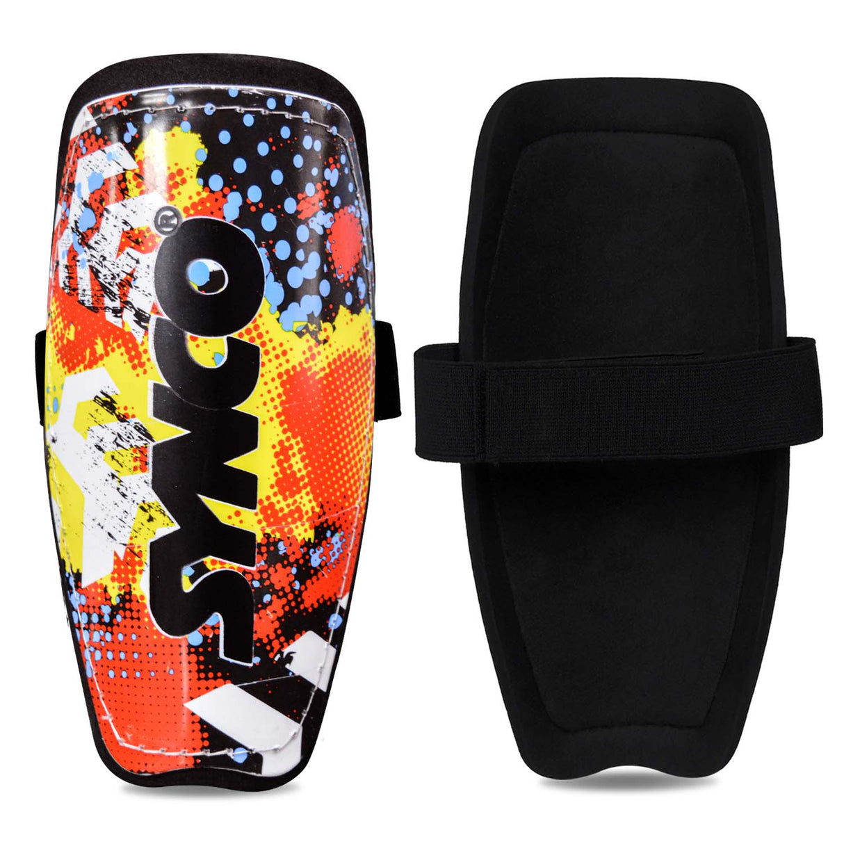 Synco Vogue Shin Guard | Professional Shin Guard with Double Velcro Adjustable Strap | Medium Size (Pack of 2)
