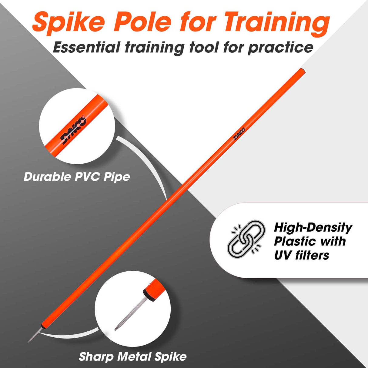 Synco Agility Slalom Spiked Poles (Set of 4) 5.5 ft