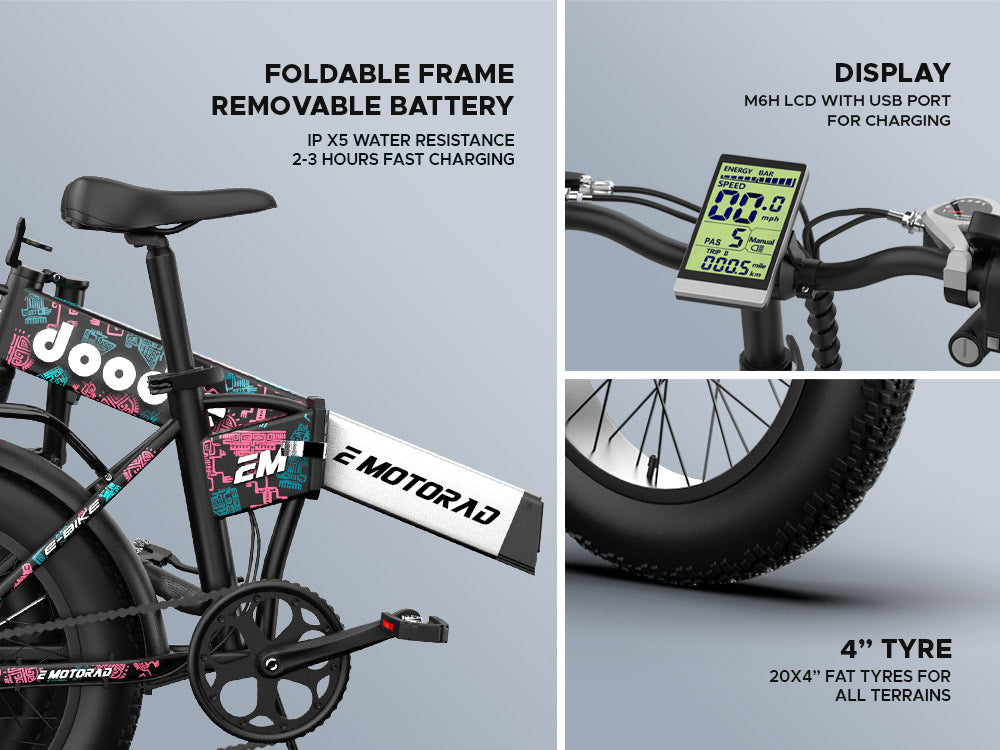 Doodle V3 Native Pop Electric Folding Bike Urban Series EMotorad | KIBI SPORTS