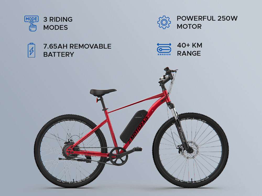 X1 Electric Bike Cherry Red X-Factor Urban Series EMotorad | KIBI SPORTS
