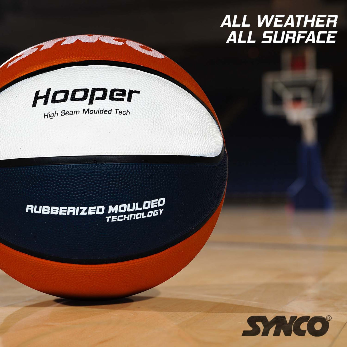 Synco Hooper series Men's Basketball (Size-7) Red-White-Blue