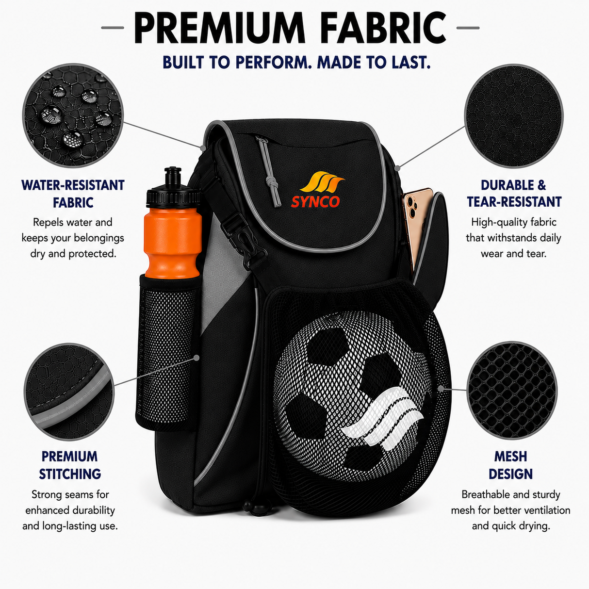 Synco Blaze Football Bag (Black)