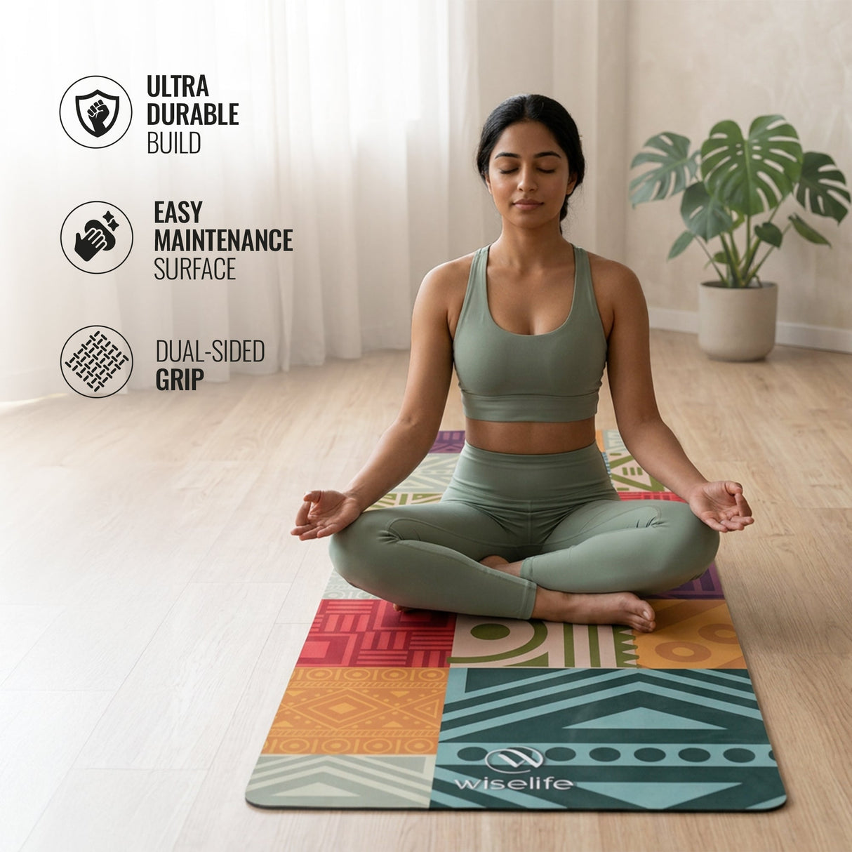 Microfiber & Natural Rubber Yoga Mat - 6mm