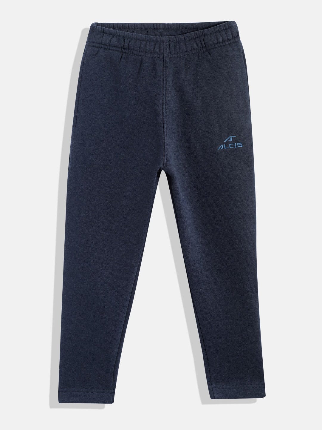 ALCIS Boys Navy Blue Solid With Brand Logo Embroidered Track Pants