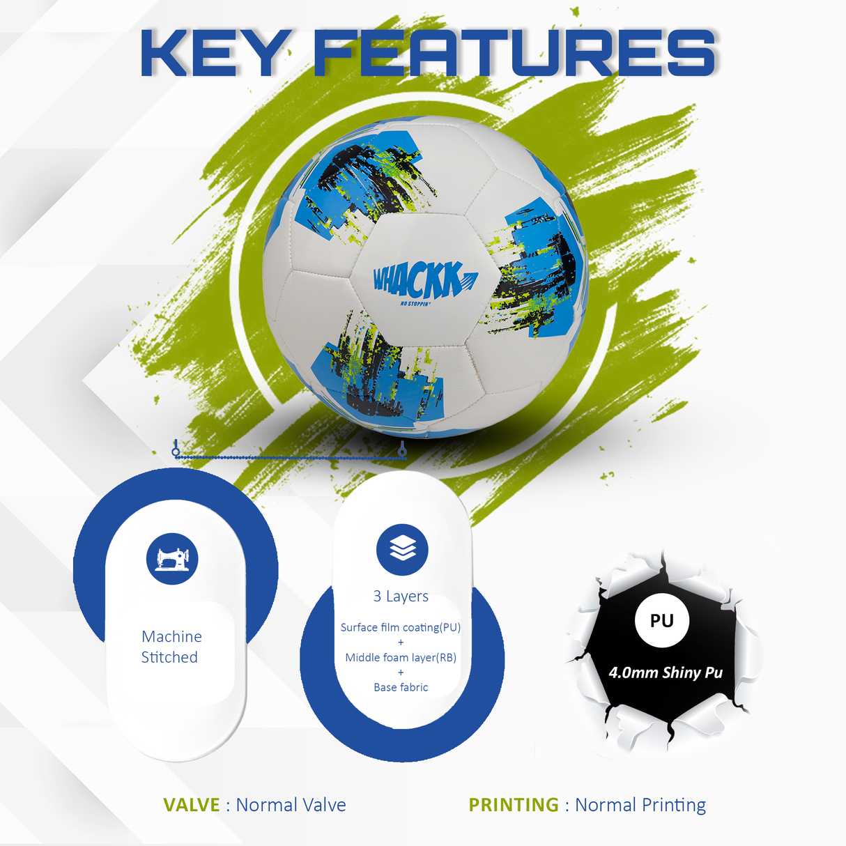 Whackk Zico Football Blue Black