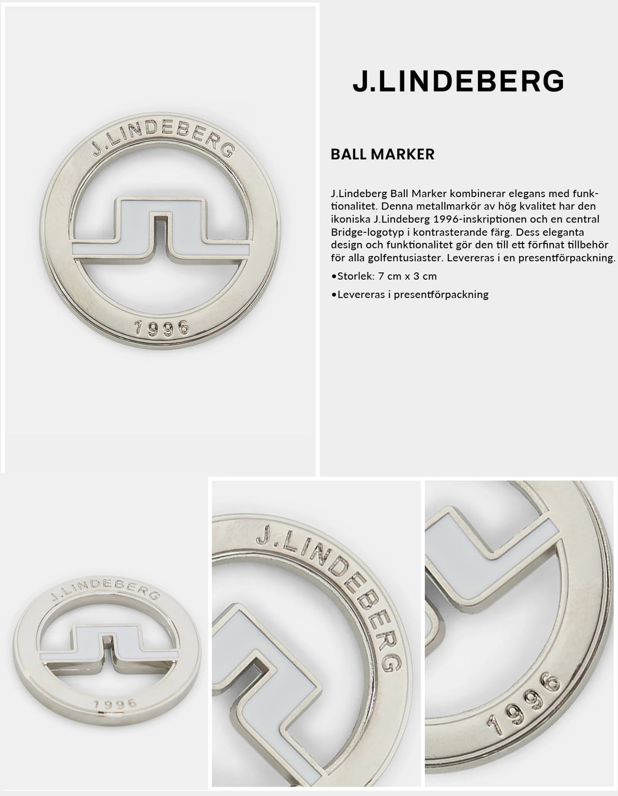 J Lindeberg Bridge Ball Marker - White