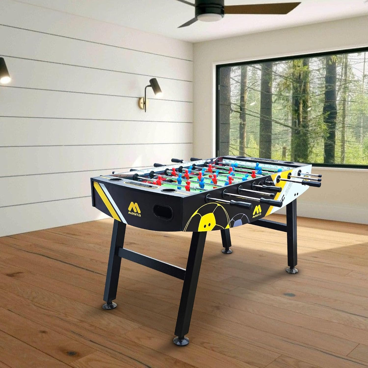 Masita Competition Series Foosball Table | Indoor Sports Game Table | 2-4 Player Soccer Table Game | 3 Black & white balls 1 Screw Driver