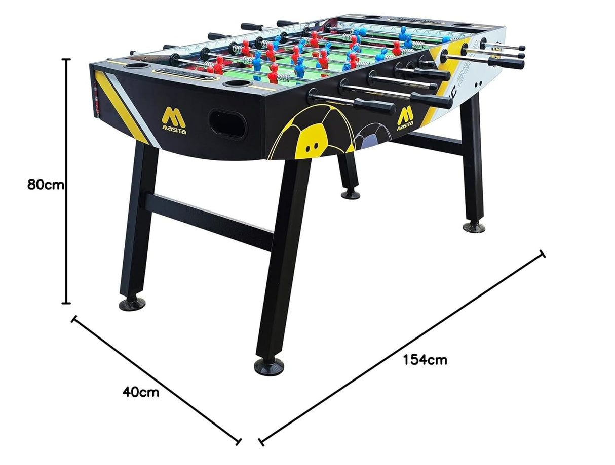 Masita Competition Series Foosball Table | Indoor Sports Game Table | 2-4 Player Soccer Table Game | 3 Black & white balls 1 Screw Driver