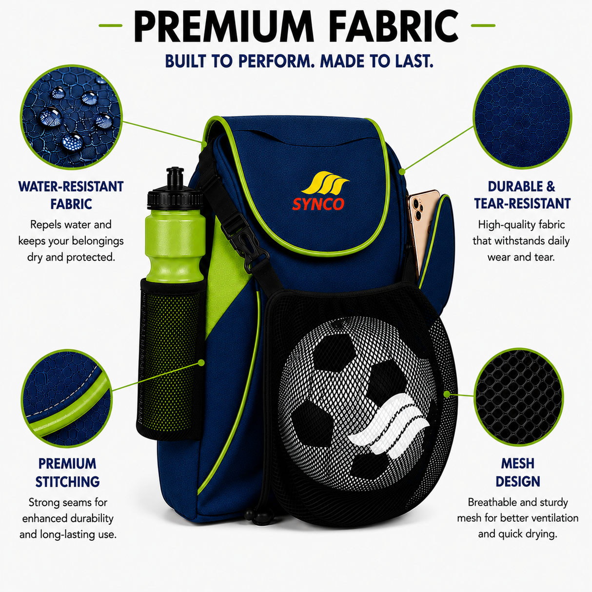 Synco Blaze Football Bag (Blue Green)
