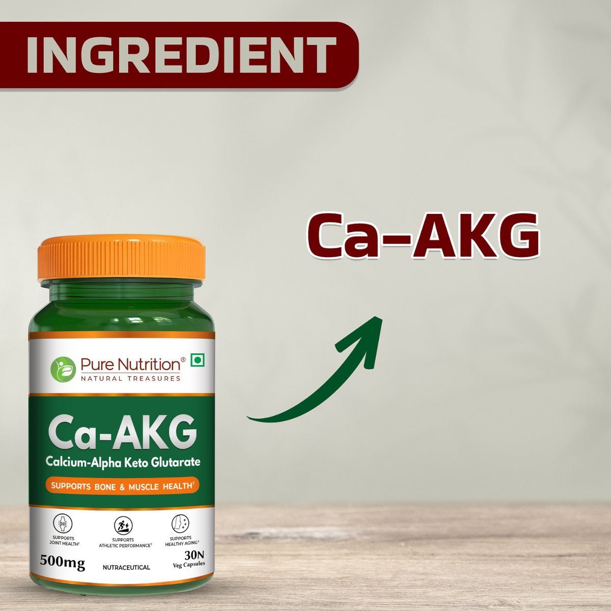 Ca-AKG Calcium Alpha-Ketoglutarate 500mg | Bone & Joint Health