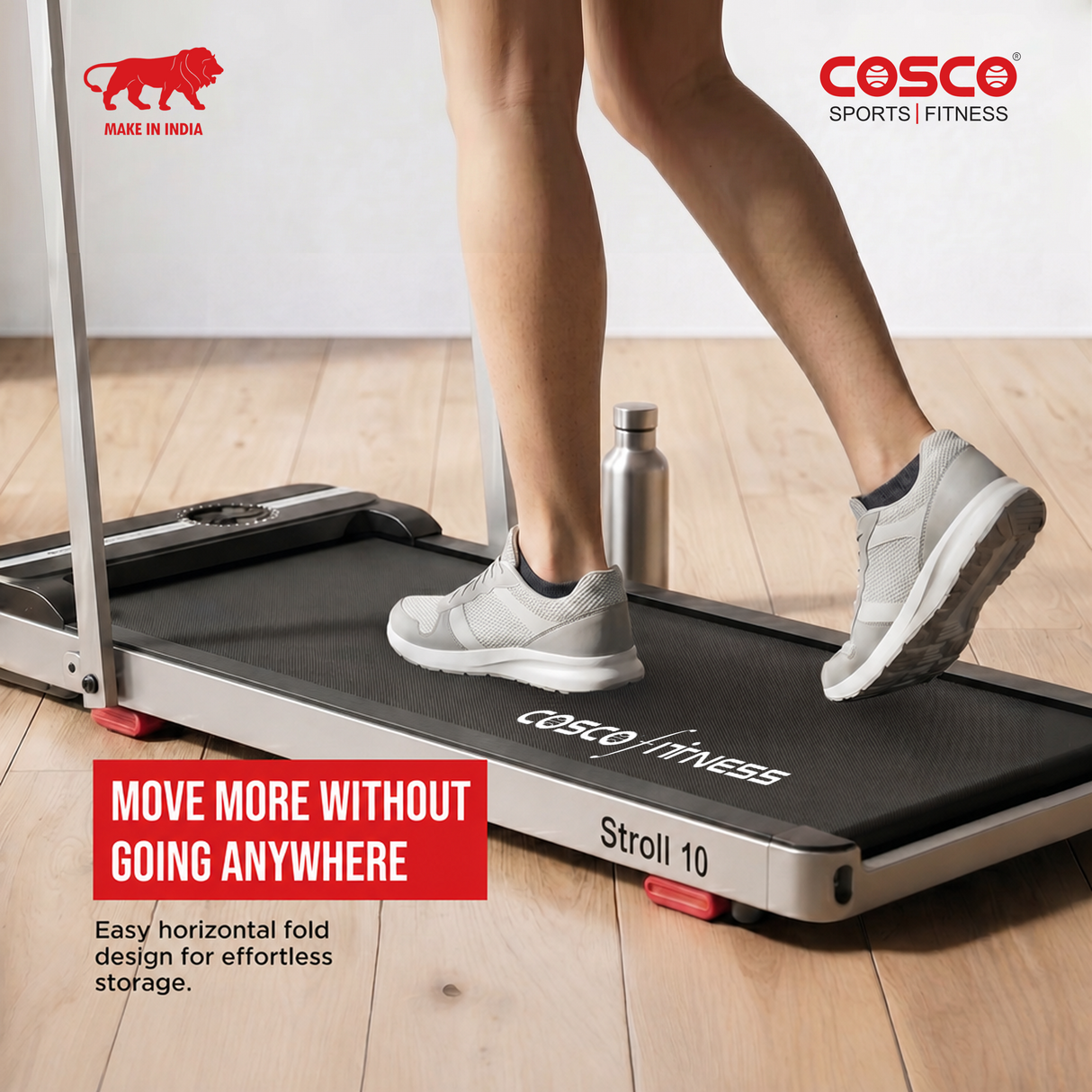 Stroll 10 Walk Pad — Foldable Treadmill for Walking & Light Jogging at Home | 1–10 km/h | Stores Under Bed