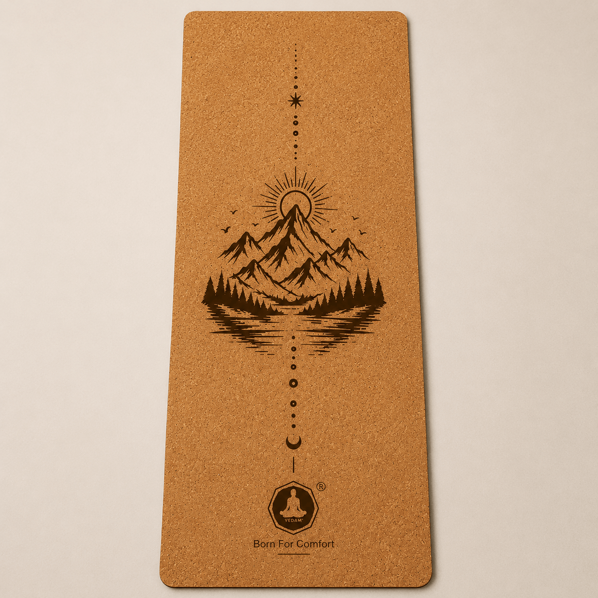 Vedam Cork Yoga Mat | Non-Slip Eco Rubber Base Hill View