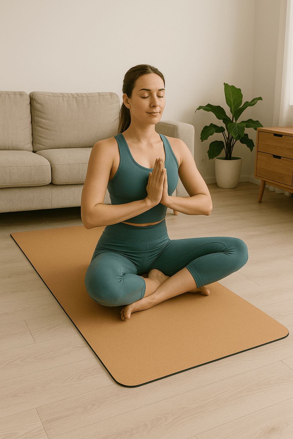 Vedam Cork Yoga Mat | Non-Slip Eco Rubber Base