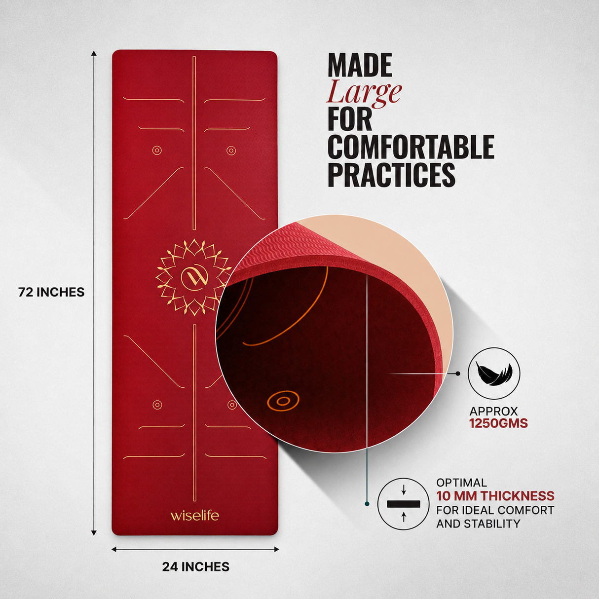 Lotus Alignment TPE Yoga Mat - 10mm