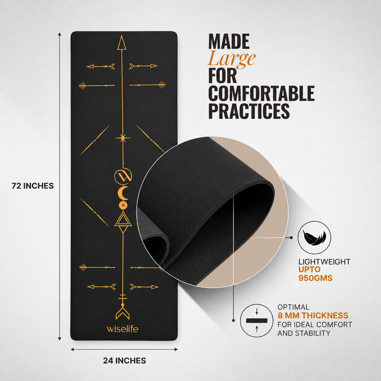 Boho Alignment TPE Yoga Mat - 8mm
