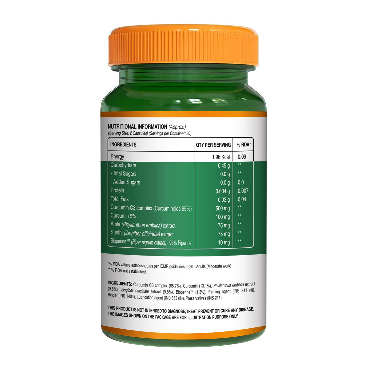 Curcumin with C3 Complex & Bioperine 60 Veg Capsules | Joint & Immunity