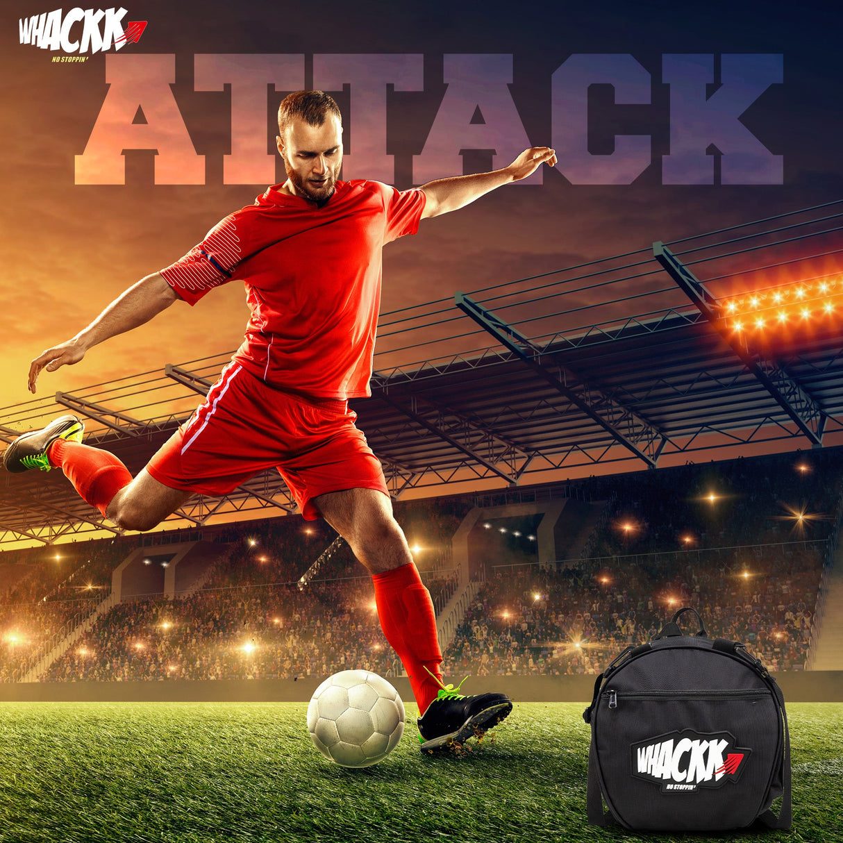 Attack Black Soccer 12L Football Equipment Bags| Basketball Volleyball Bags |Adjustable Strap Backpack |Easy Access Pocket Mesh Bottle Holders | Ball Bag |Kitbag |Bag