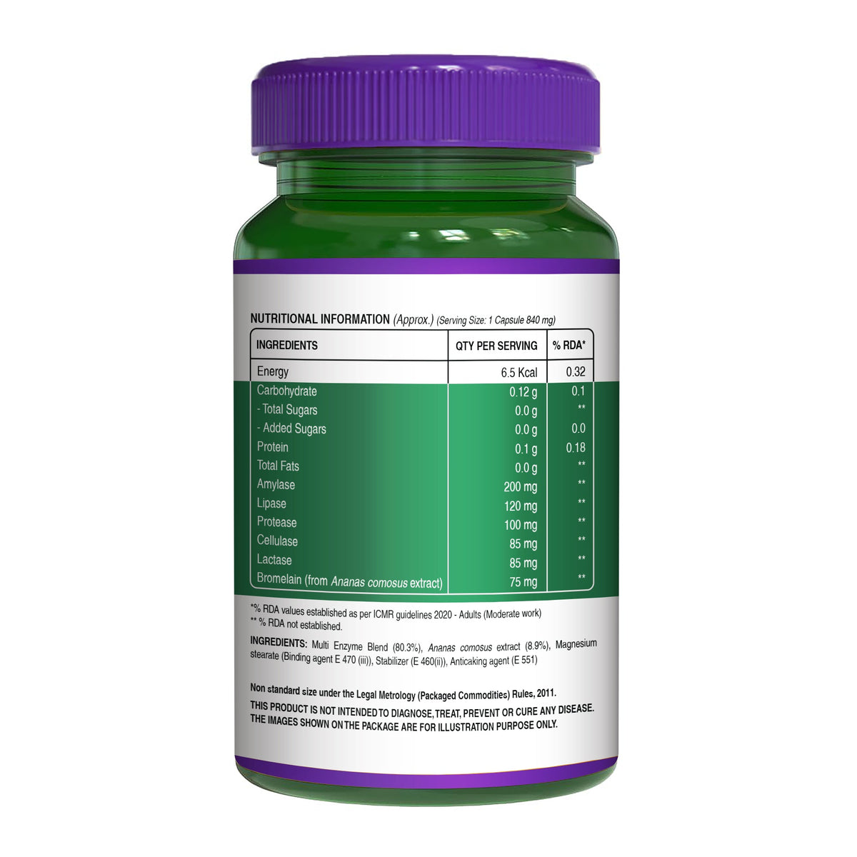 Digestive Enzymes with Bromelain 840mg | Multi Enzyme Blend Supplement | 90 Veg Tablets
