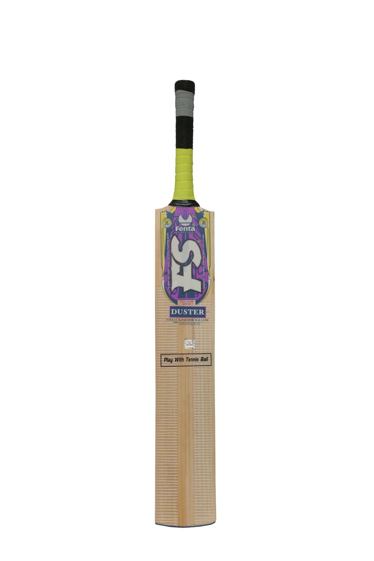 FENTA DUSTER CRICKET TENNIS BAT DOUBLE BLADE CANE HANDLE, KASHMIR WILLOW