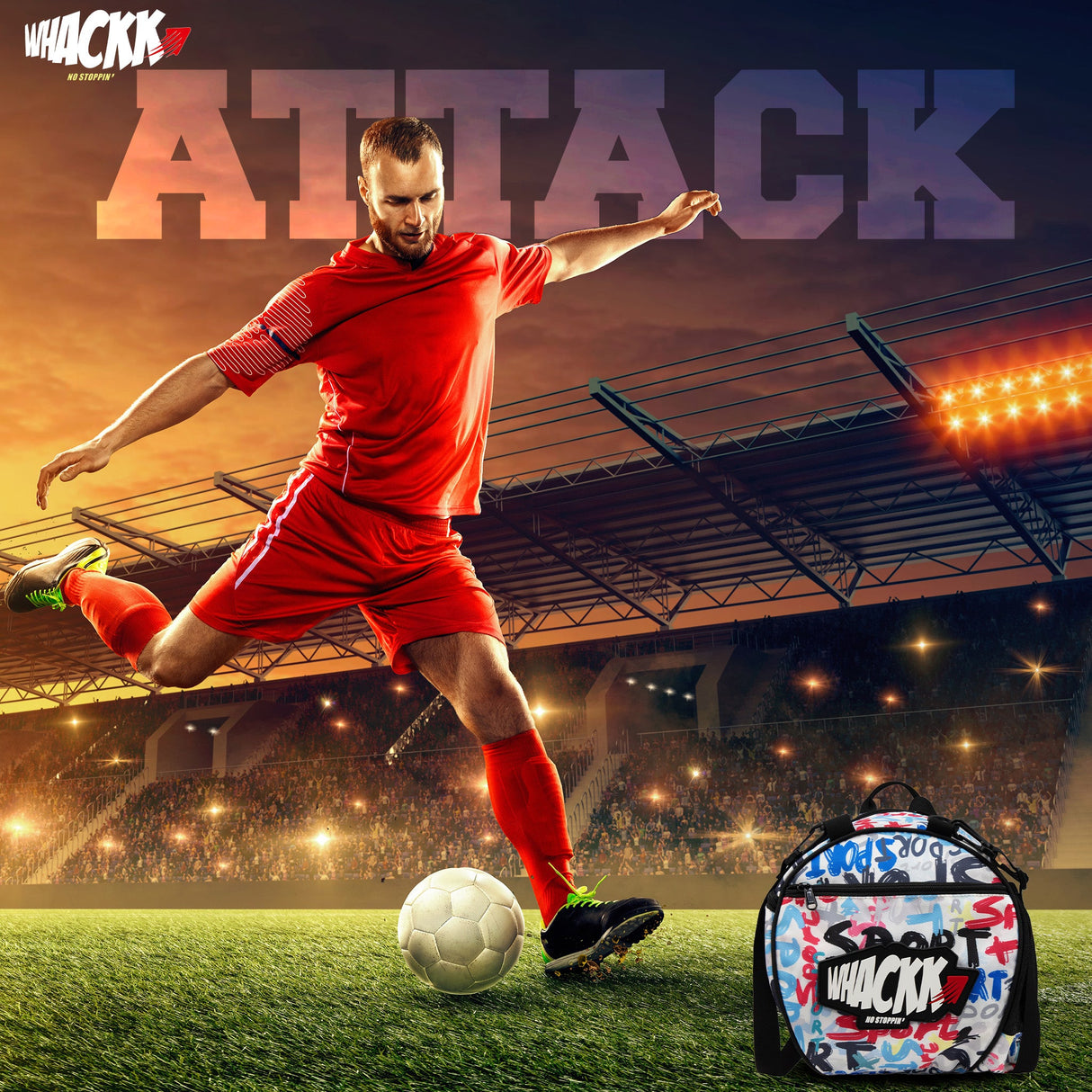 Attack Sport Soccer 12L Football Equipment Bags| Basketball Volleyball Bags |Adjustable Strap Backpack |Easy Access Pocket Mesh Bottle Holders | Ball Bag |Kitbag |Bag