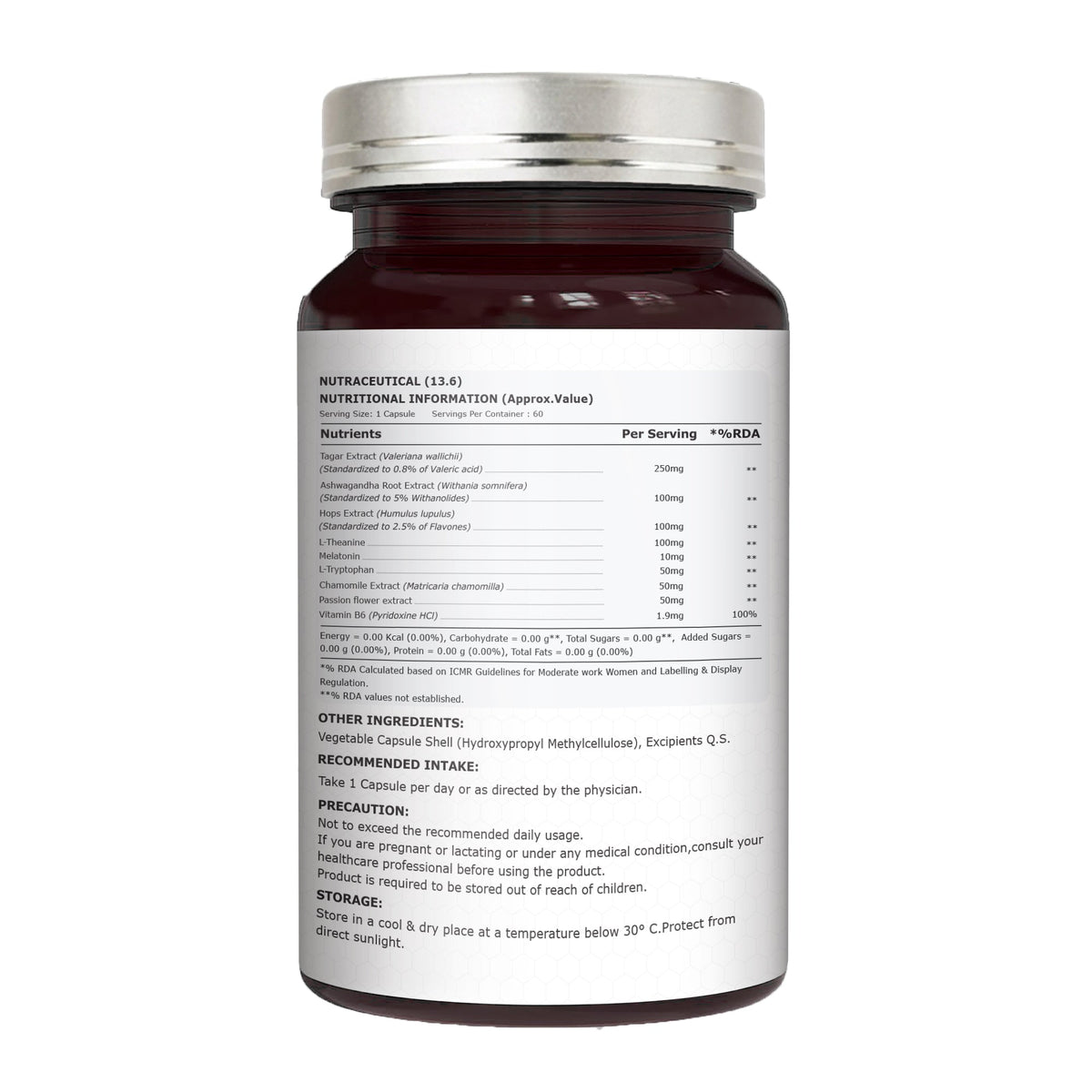ZzzLeep Sleep Support Melatonin, L-Theanine & Tryptophan | Veg Tablets