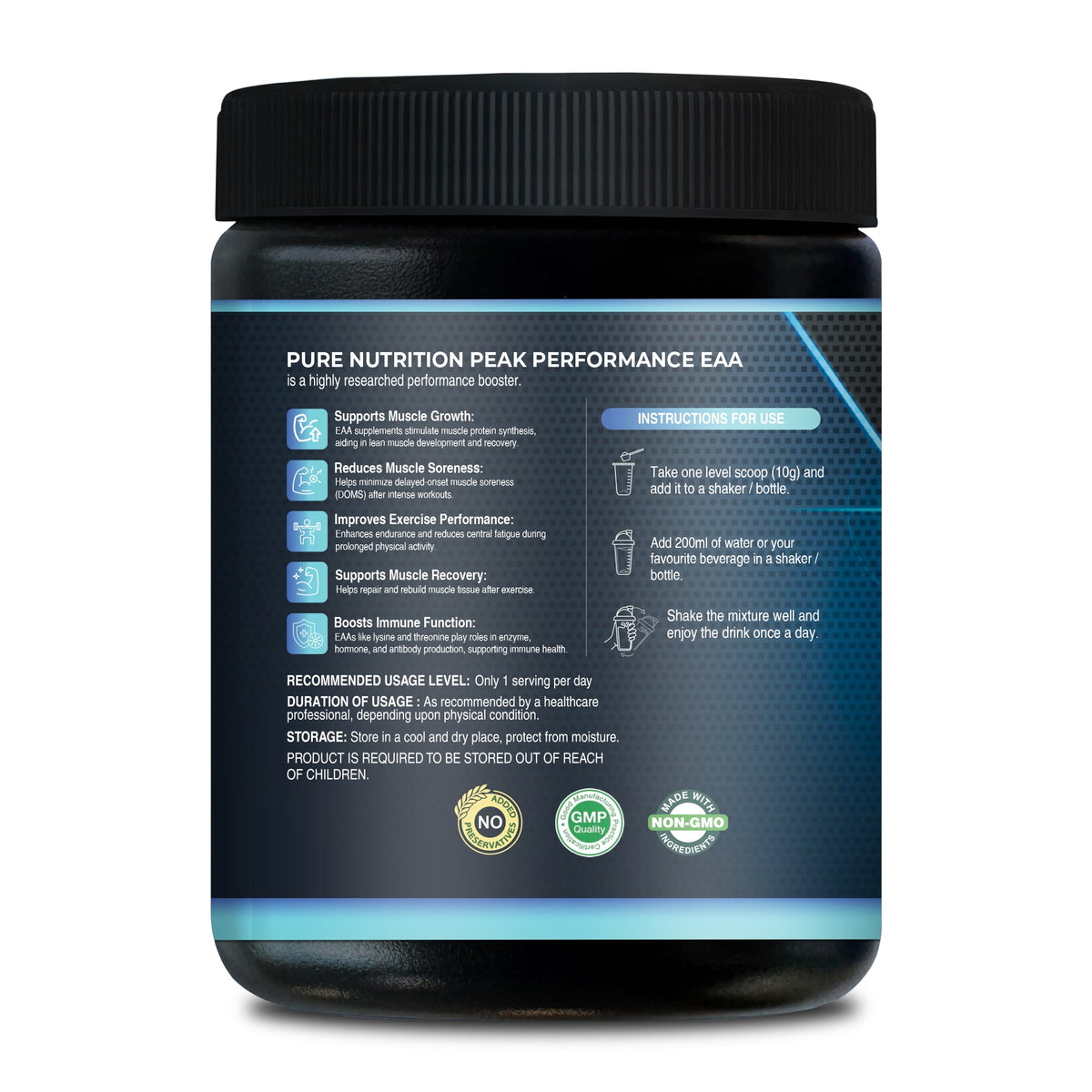 EAA Powder All 9 Essential Amino Acids | Unflavoured | Muscle Support